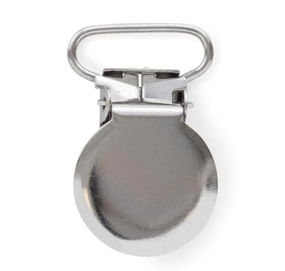 Stainless steel Round Shape Metal Badge Clips, duck clip, pacifier suspender clips