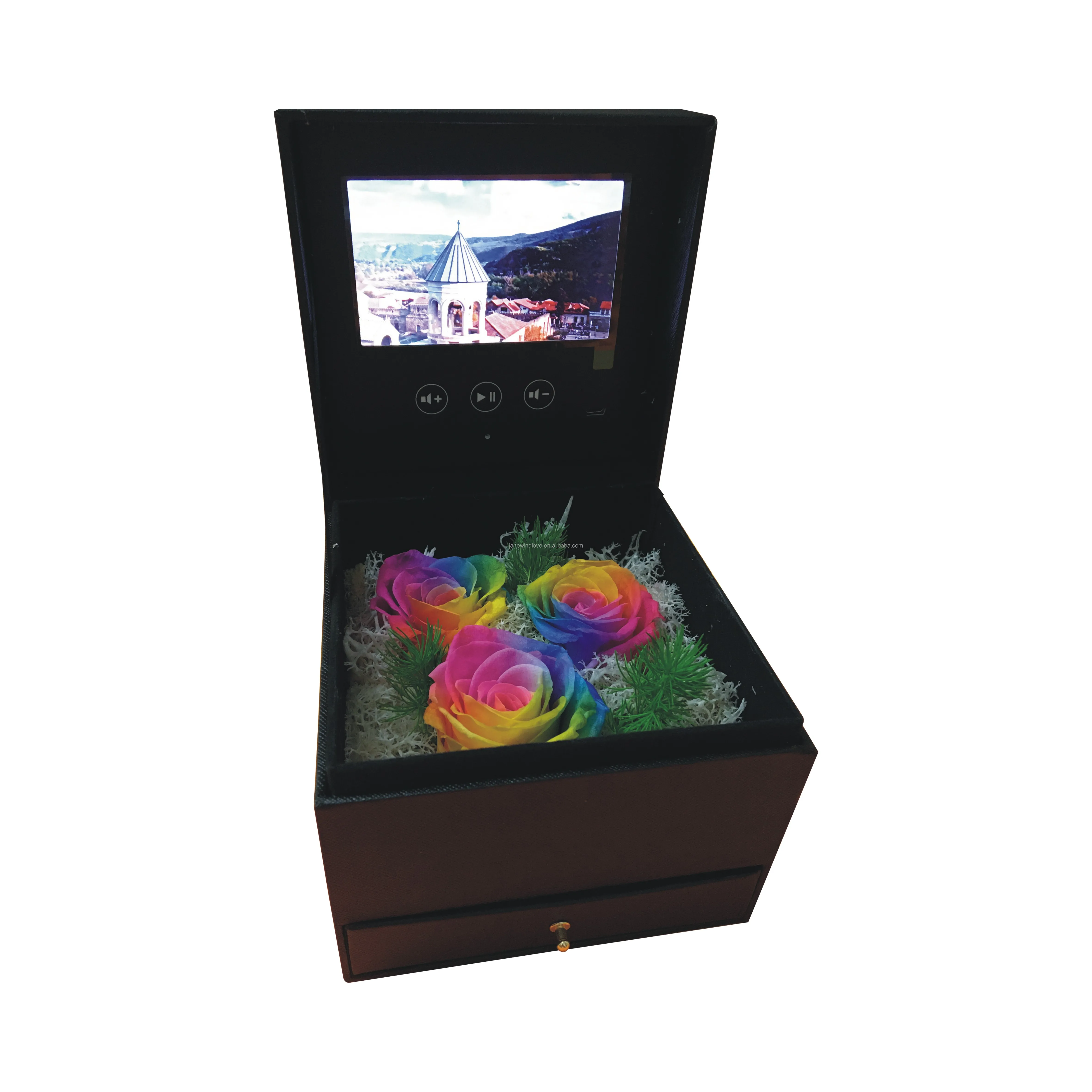 Music Video Box for Girlfriend Lcd Jewellery Boxes with Video Screen Digital Brochure Manufacturer Video Gift Box with Drawer