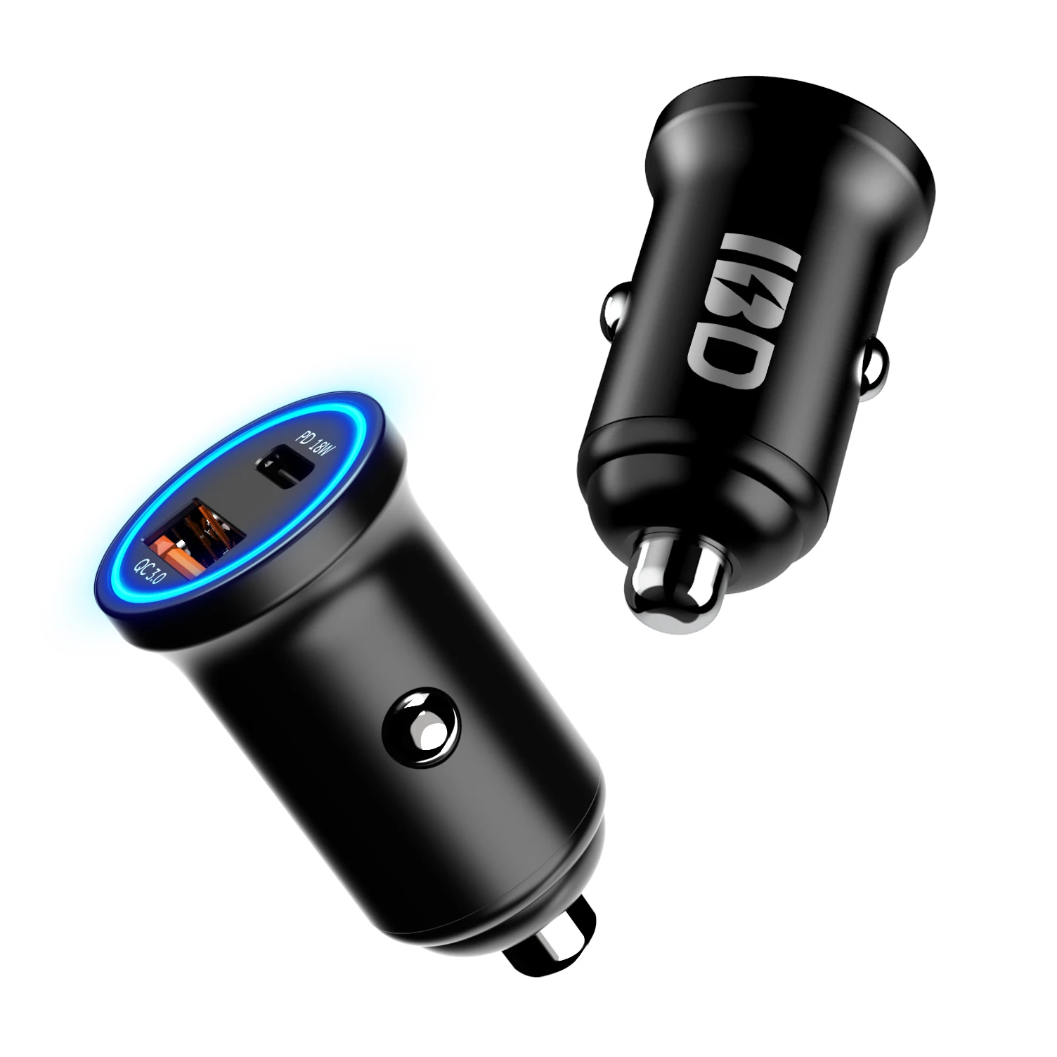  Оптовая продажа автомобильное зарядное устройство IBD pd qc qc3.0 mini qual comm 30 металлическое с быстрой