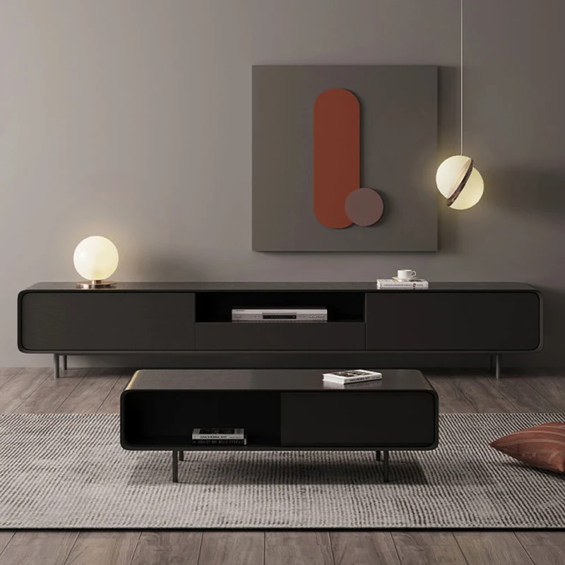 Wholesale Tea Table Modern TV Stand Cabinet Floor Standing TV Unit Wooden TV Bench With Iron Legs For Living Home Furniture