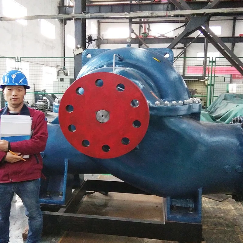 The split pump is also called the single-pole double-suction centrifugal pump. The product has a large flow and a high speed
