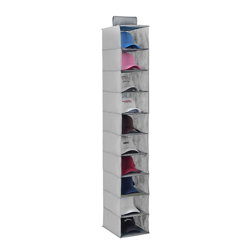 Factory Supply Non-woven Fabric Hanging Storage Bag Hanging Hat Underwear Storage Rack Ten-layer Shoes Buggy Bag