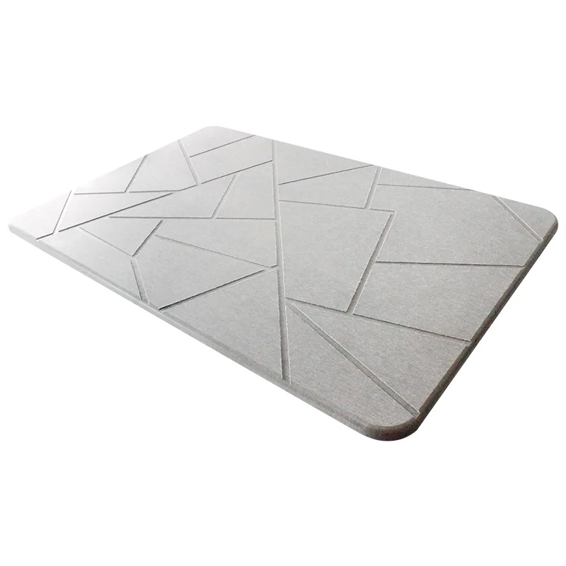 Latest Classic Fast Water Drying Ultra Absorbent Non-Slip Solid Grey Bath Mat Customized diatomaceous earth Stone Mat