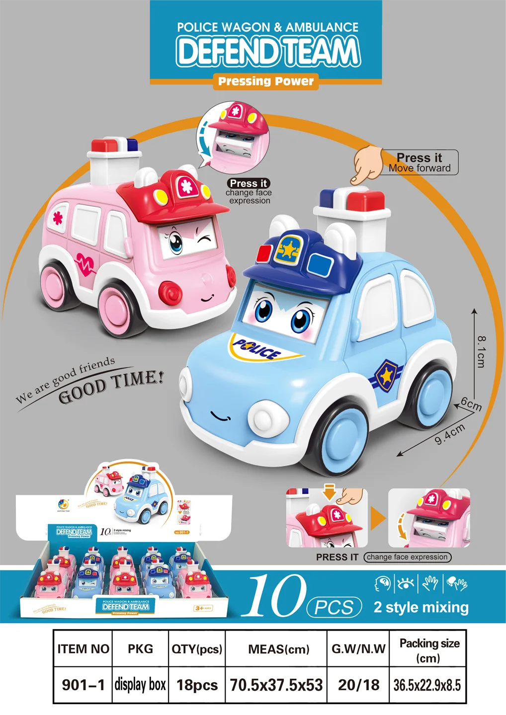 Hot selling police cars in China, versatile cartoon engineering vehicles, airplanes, crabs, etc