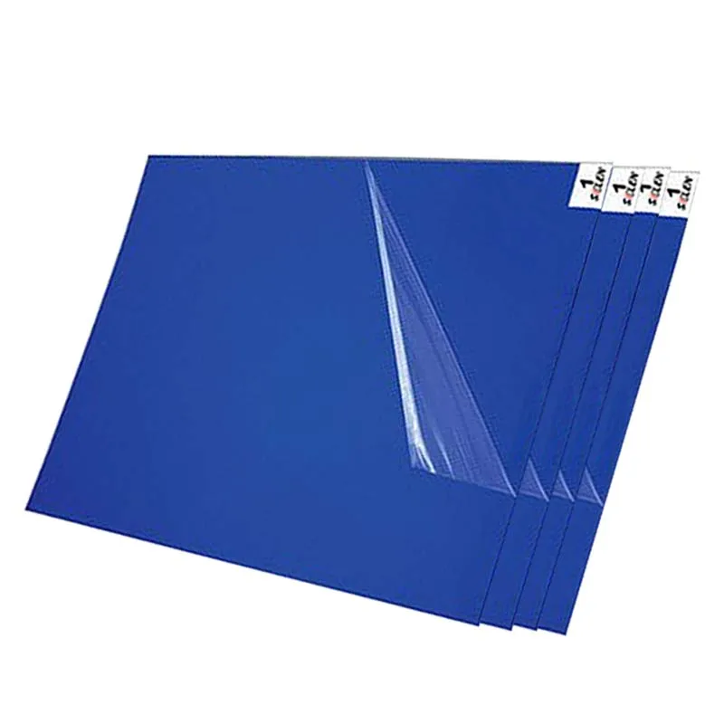 
26 x 45inch 3.5C electronic workshop dust-free flooring cleaning ldpe antimicrobial blue sticky dust mat 