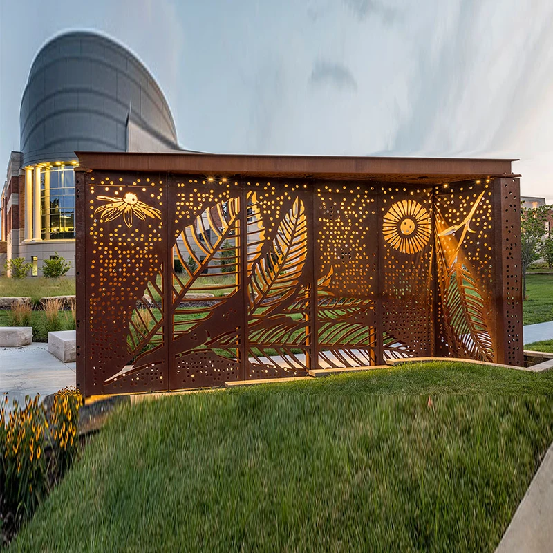Company metal lattice fence garden farm corten steel fence