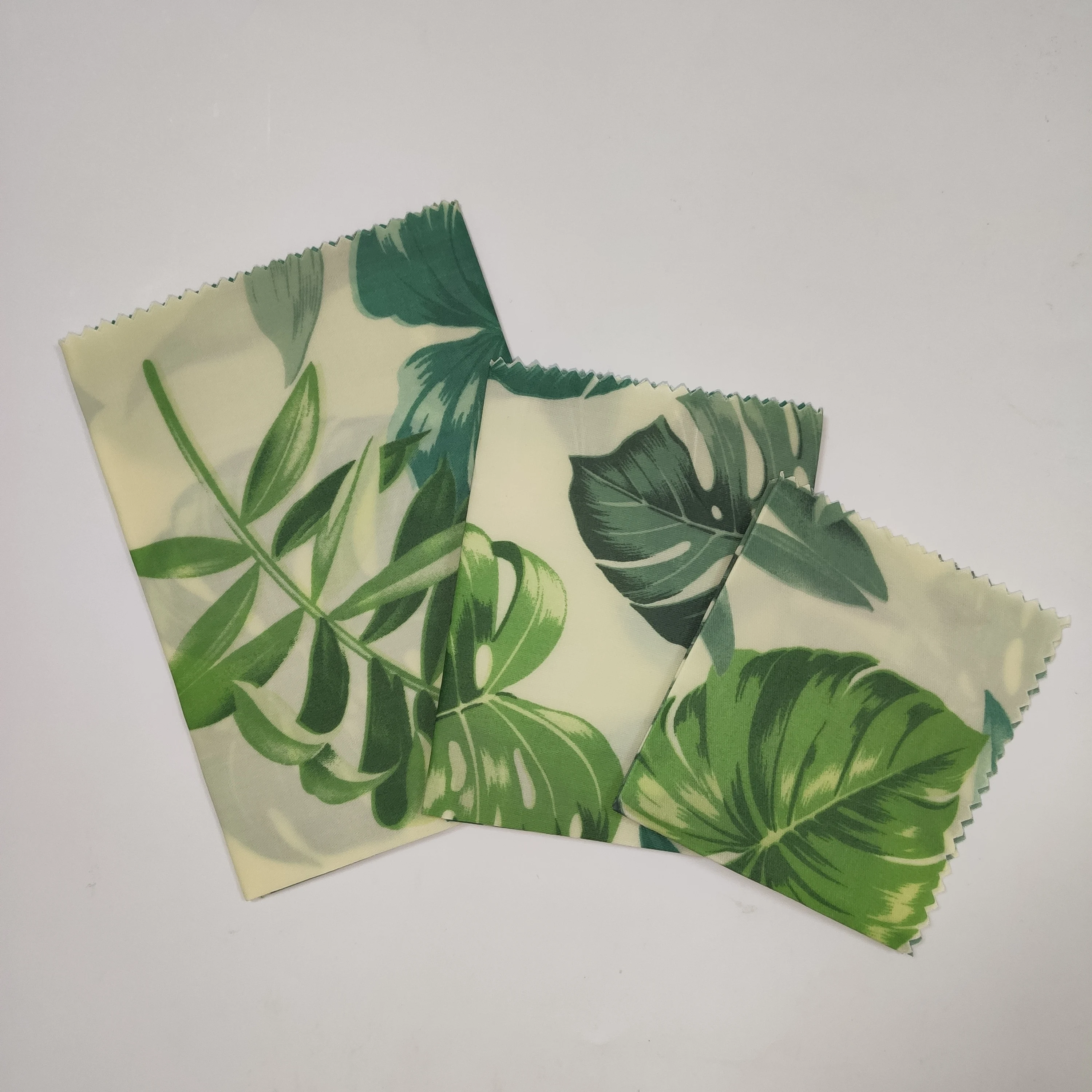 Amazon Best Sale Reusable Beeswax Food Wrap Green Leaves