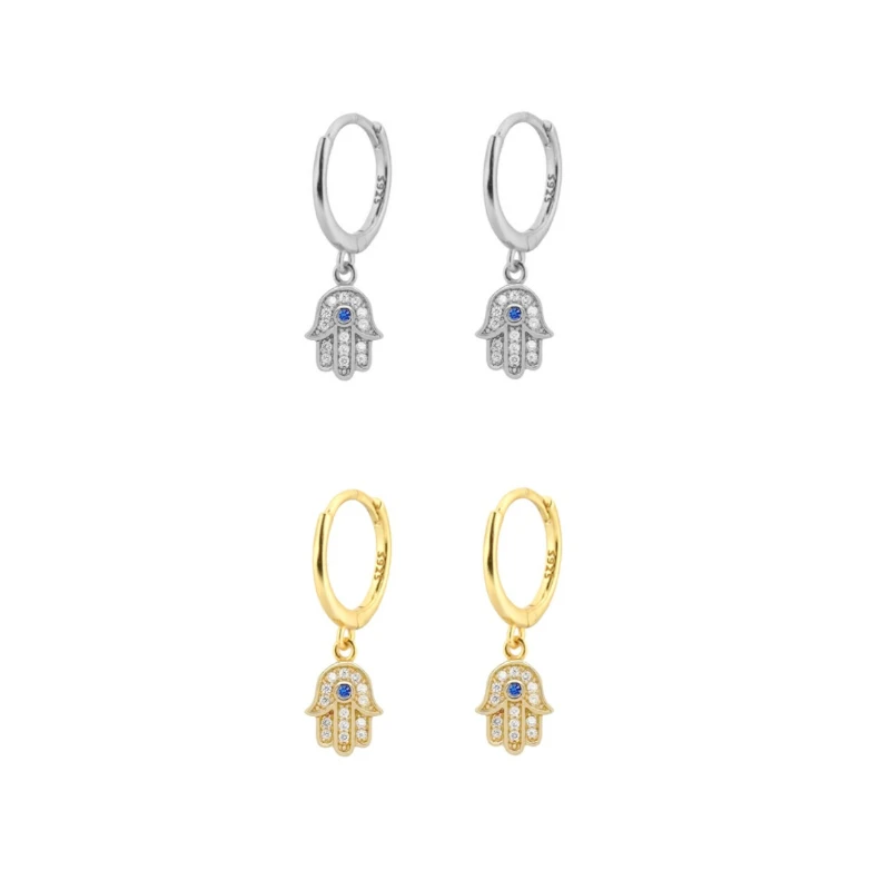 Colorful Rainbow Copper Hoops Earring For Women Demon Eye Gift Smile Face Earrings Jewelry Crown Earrings