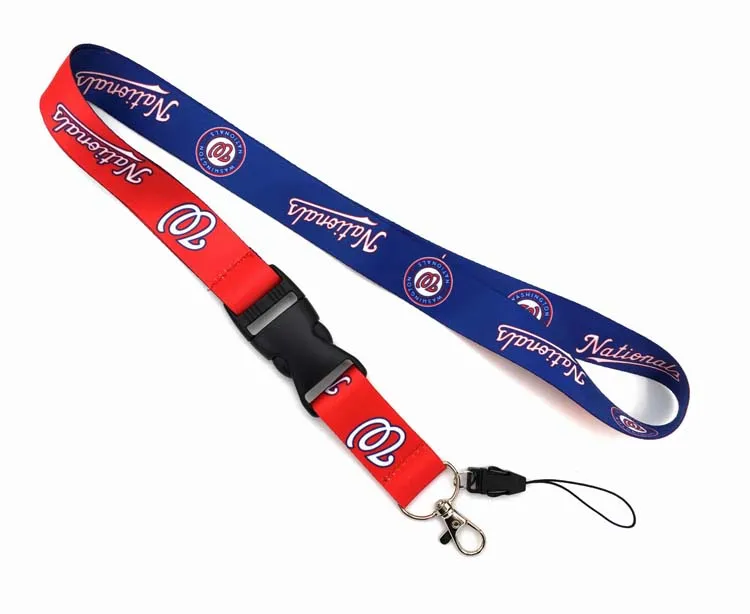 Baseball team Double sided Neck Lanyard Keys ID Badge Holder Strap Cell Phones Cameras Bags Detachable Keychains For Office