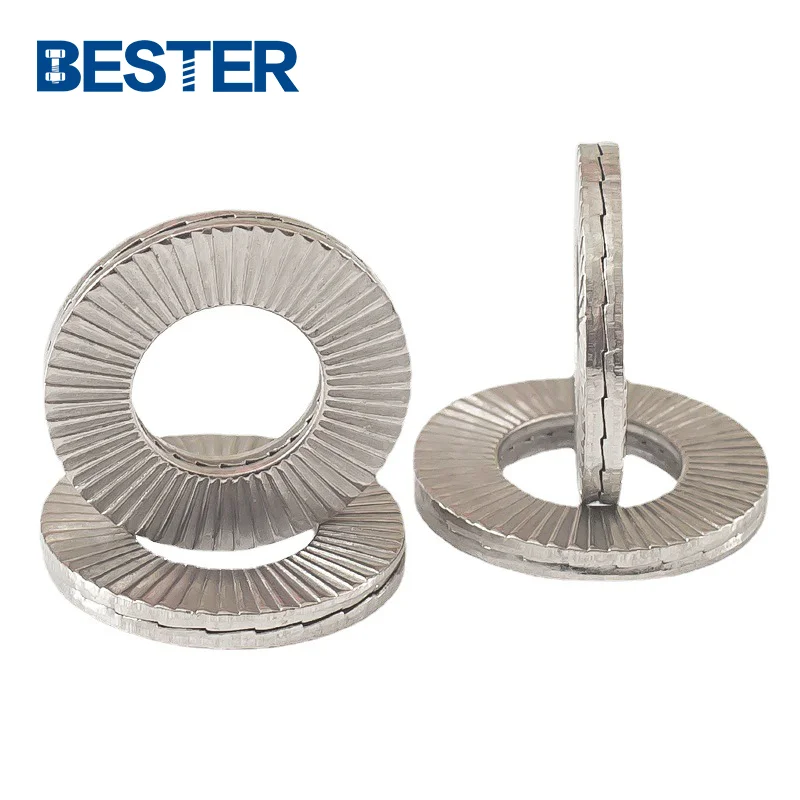 DIN25201 M3-M130 Stainless steel 304 316 carbon steel anti-loosing Double fold self locking wedge lock washer