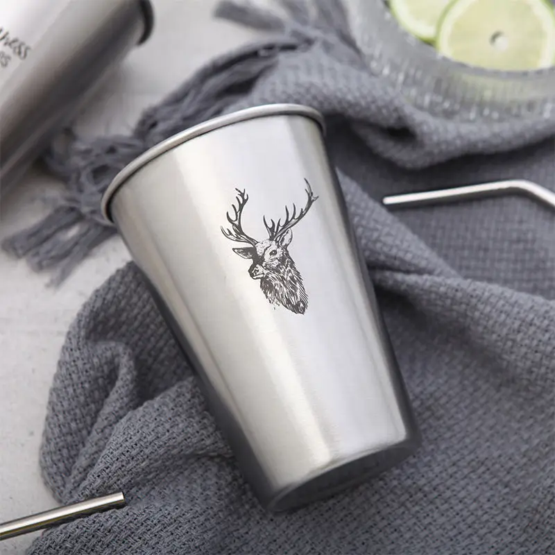 304 stainless steel portable cup student water simple and anti drop beer cup summer cold drink cup