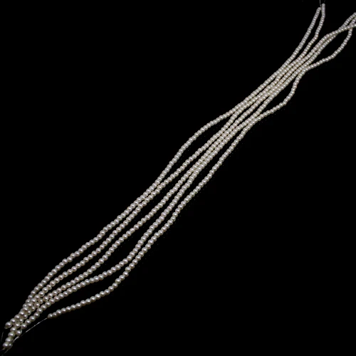 Creme Color Pearl 4mm Round Cabochon 46.95 Cts 16 Inch Beads Strand