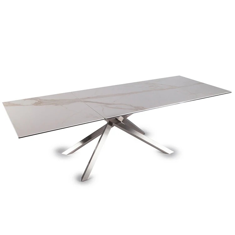 Can Be Simply Rotated Extending Rectangular Painted Steel Metal Dining Table Legs