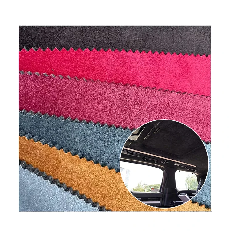 190gsm Shock Absorption Custom Thickness Suede Foam Backed Headliner Fabric For Car Ceiling Automobile Seat Cushion Headliner