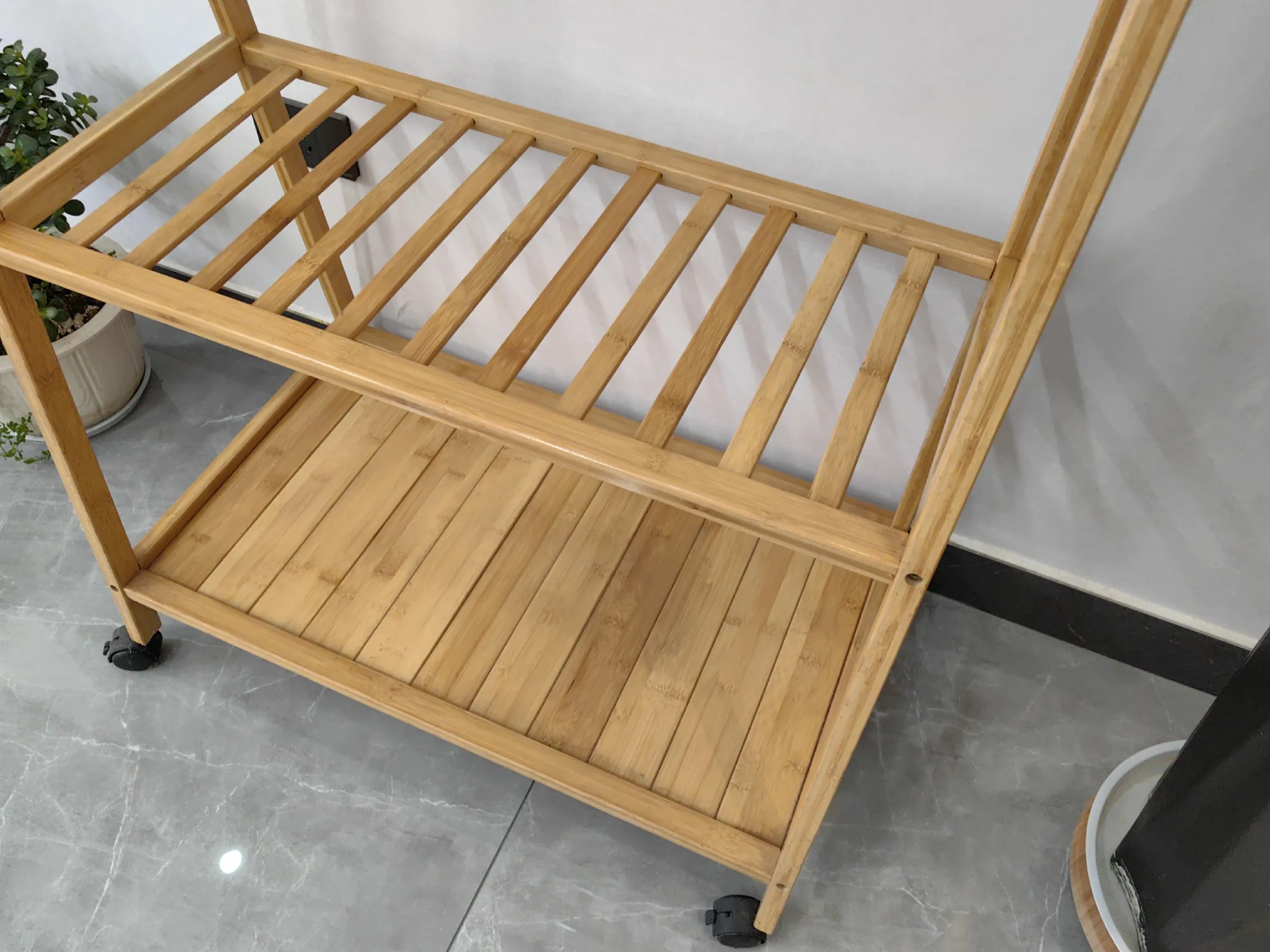 Heavy Duty Garment Racks Bamboo Clothes shelf for Hanging Clothes