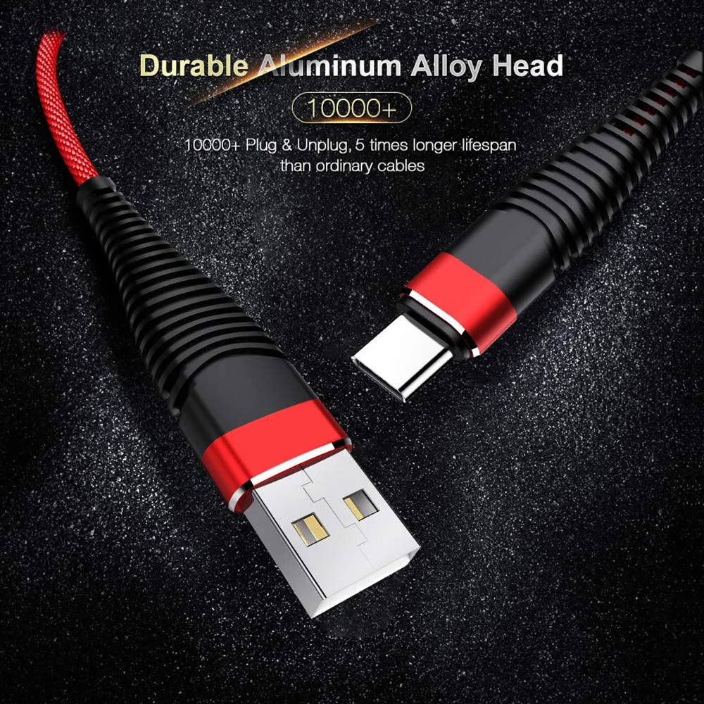 USB C кабель для быстрой зарядки 3 А 1 м зарядный A-Type прочный плетеный Galaxy Note 9 8 S9 S8