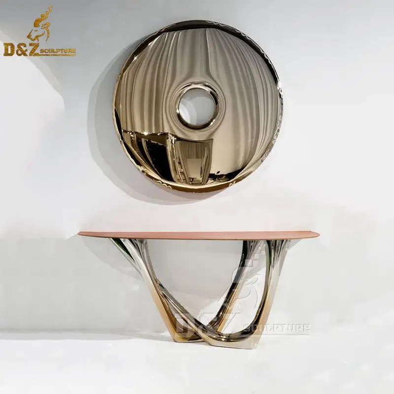 Home Decoration Stainless Steel Chair Sculpture With Mirror Finish