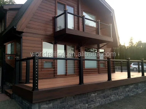 YL wire rope stainless black cable railing design for balcony