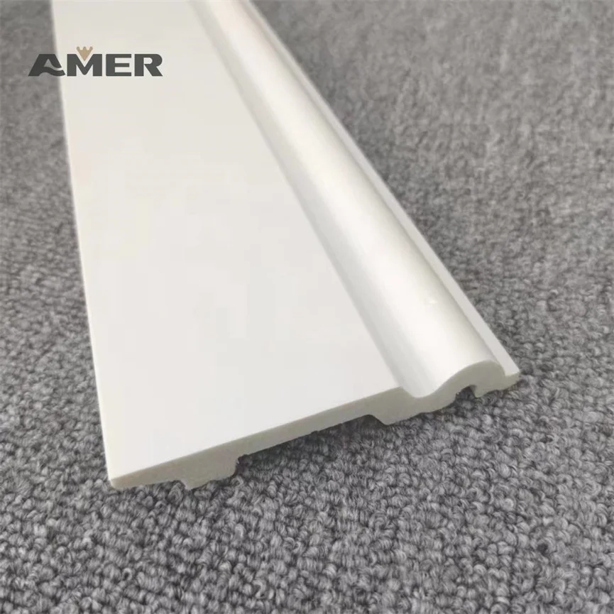 Amer White Waterproof Waterproof Plastic Polystyrene Moulding Panel Ps Skirting
