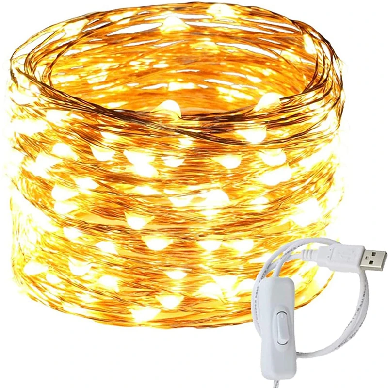 Switch Function USB  LED String Copper Or Silver Wire Fairy Lights for home decoration
