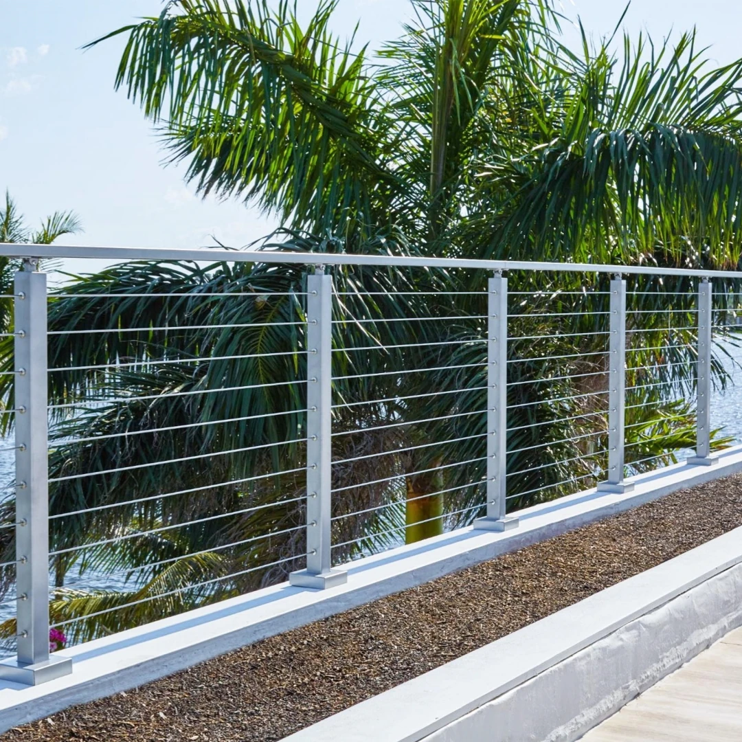 Modern Style 304 Stainless Steel Wire Rope Handrail Fittings Outdoor Deck Diy Cable Railing System