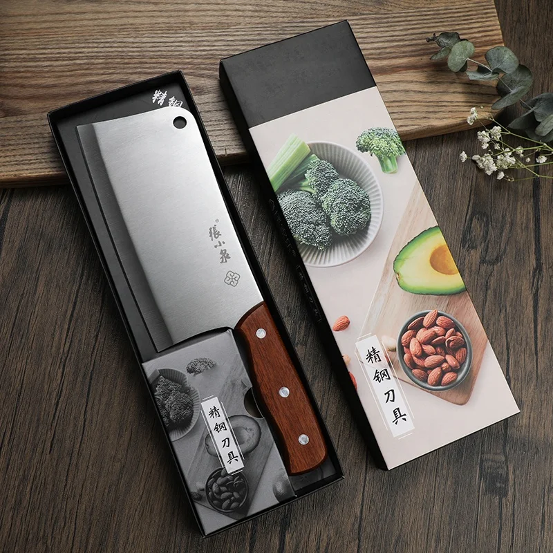 7 Inch Chinese Chef Cleaver Knife with rosewood Handle Vegetable Meat Cleaver Knife Anti-rust Kitchen Knife  for Cooking
