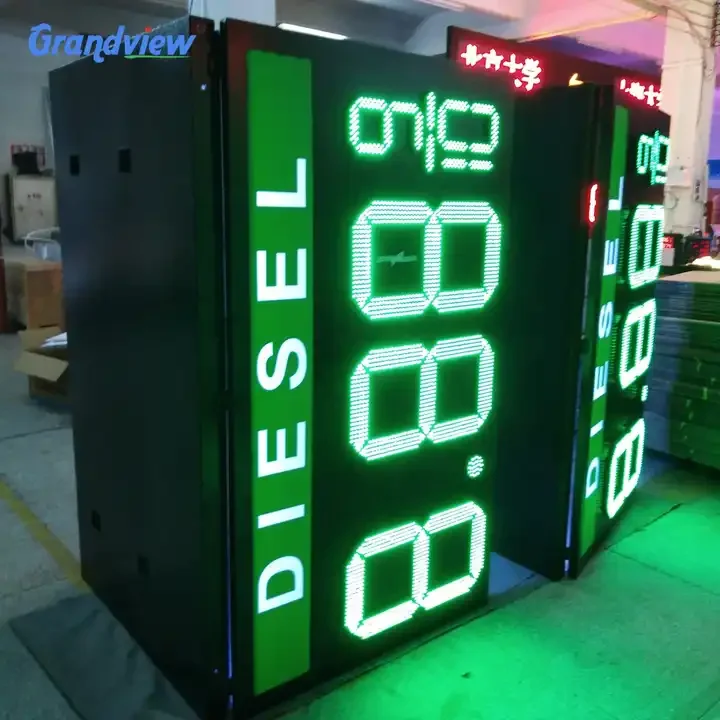 18 Inches 8.889/10 Regular Diesel LED Digital LED Gas Price Signs 7 Segment IP65 Outdoor Use Led Gas Price Digital Sign