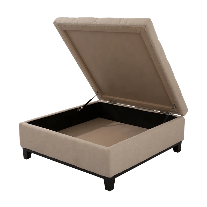 Nisco Living Room Bedroom Ottoman Modern Fabric Stool Storage Ottoman Chair Space Saving Big Size