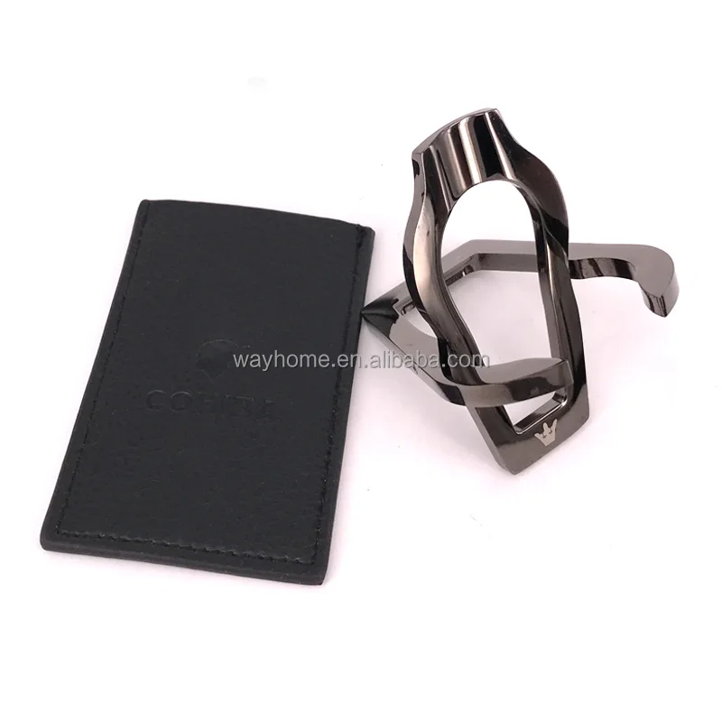 Metal foldable smoking rack with leather pouch tobacco smoking cigar stand  cigar holder