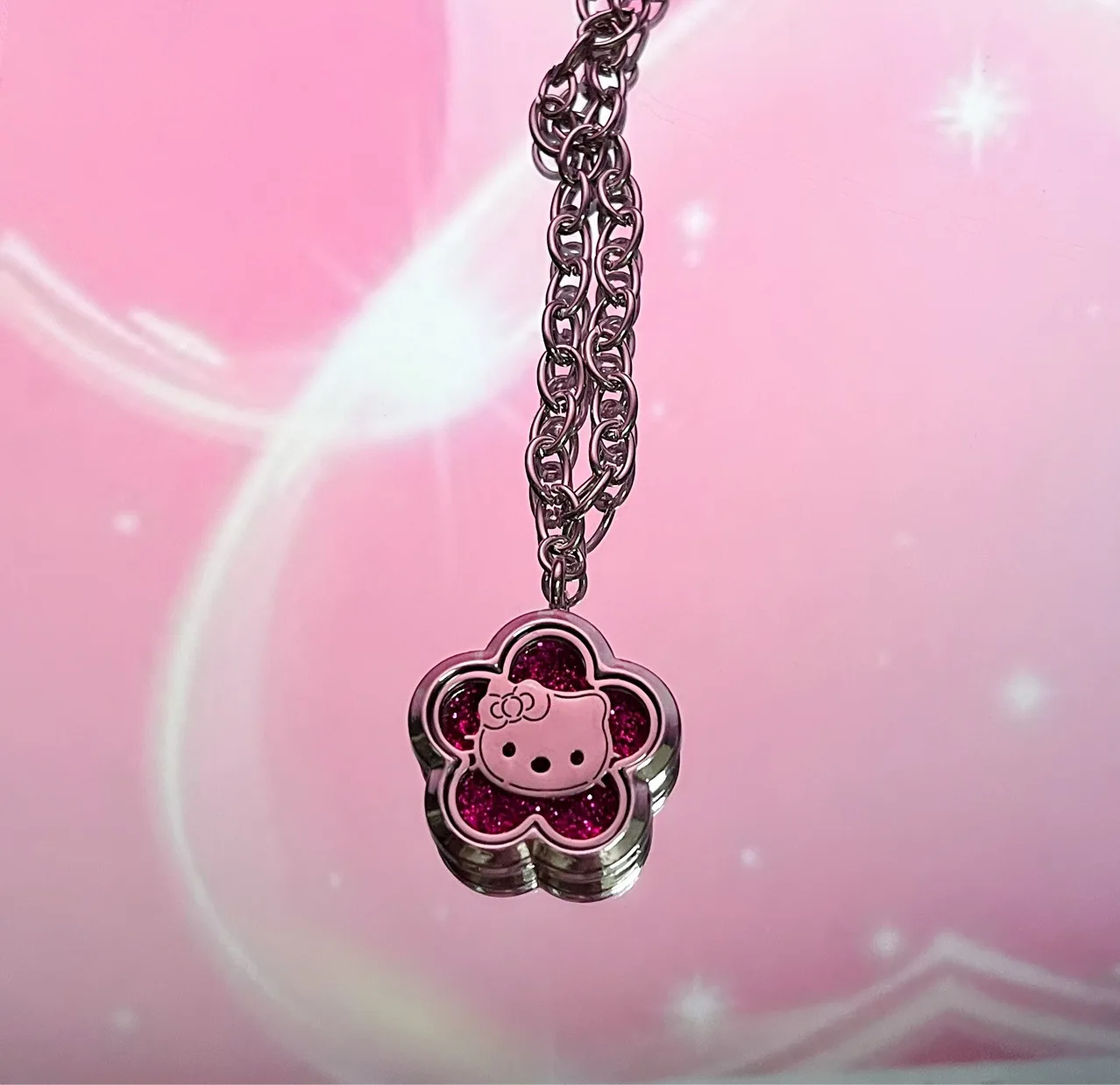 Fashion Female Necklace Perfume Hello- Kitty Pendants Cute Pendant Cross Necklace Jewelry for Women