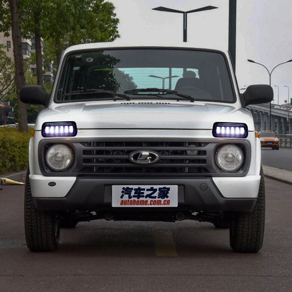 Аксессуары для стайлинга автомобиля указатели поворота DRL светодиодные дневные ходовые огни Lada Niva
