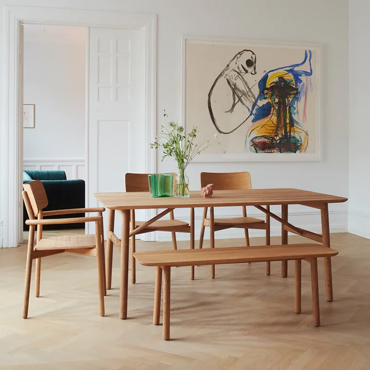 Near Me Furniture Modern oak walnut ash solid wood upholstered wooden dining chair dining room accent chairs furniture