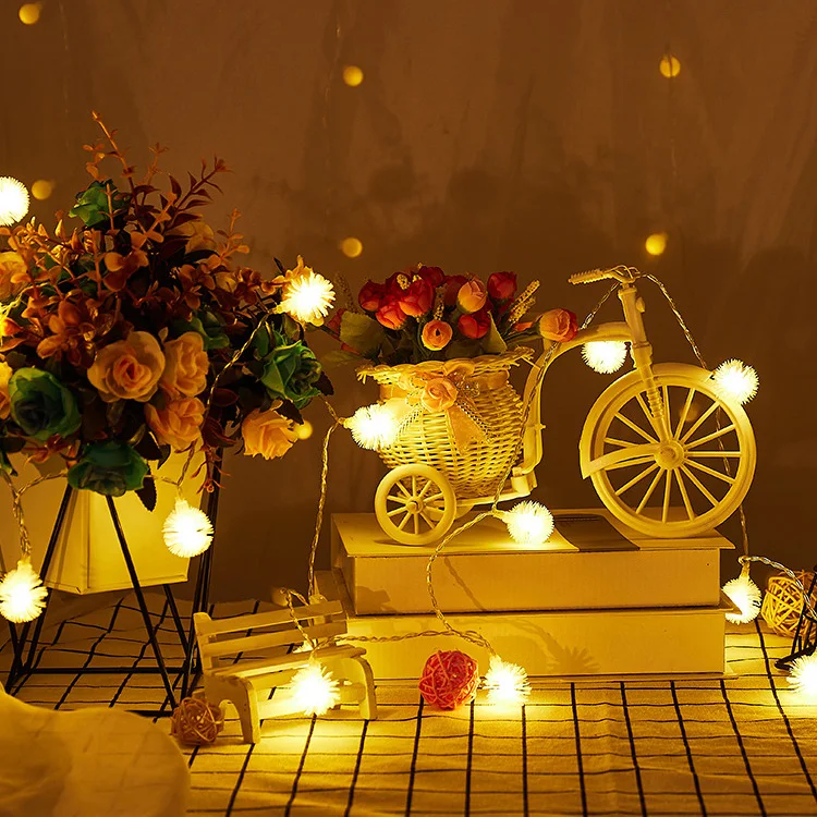  Silk Ball Indoor Solar String Lights Decoration USB And Outdoor For
