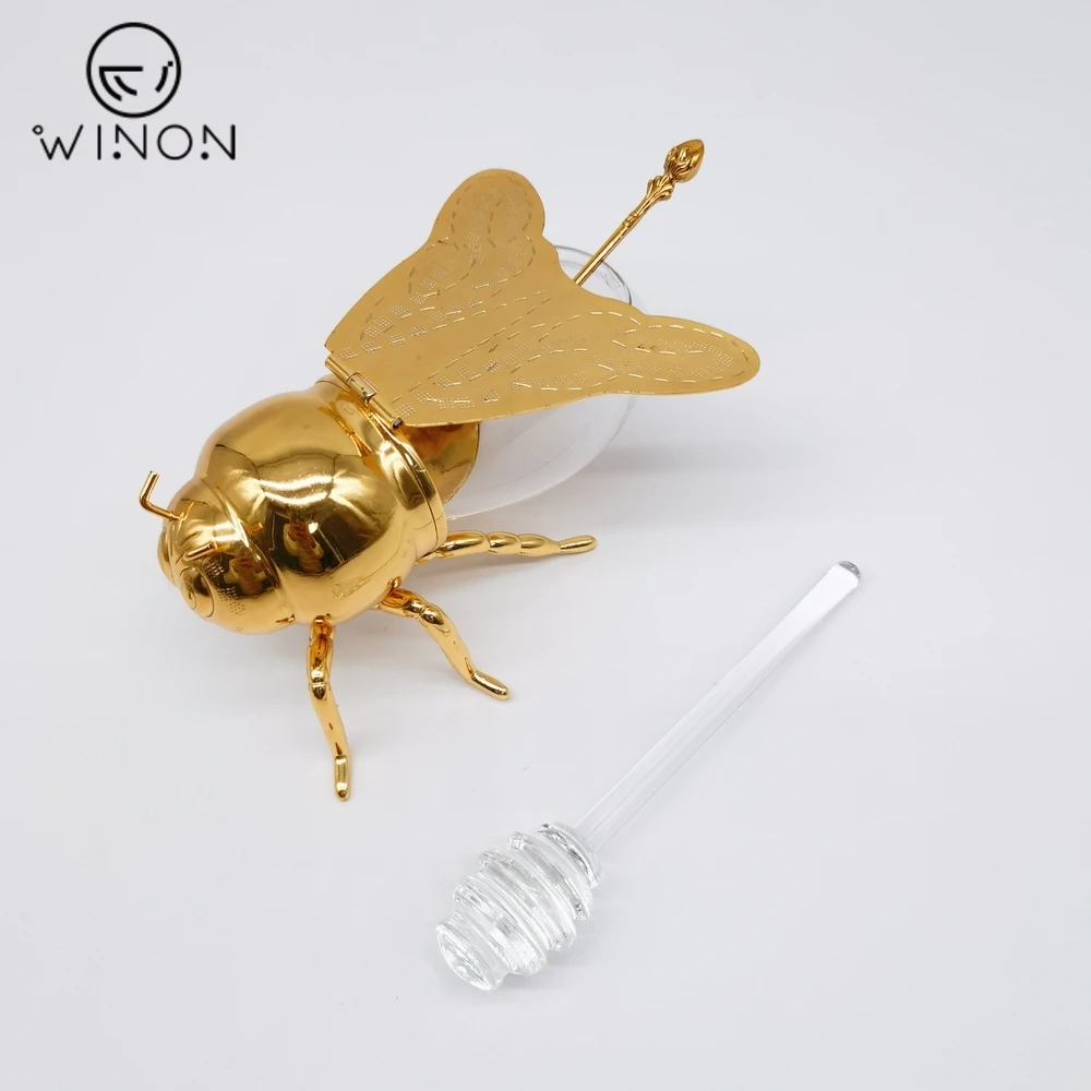 Wholesale Reusable Mini Transparent Clear Glass Coffee Jam Honey Stirring Mixing Stick Dipper for Honey Jar Bee jar