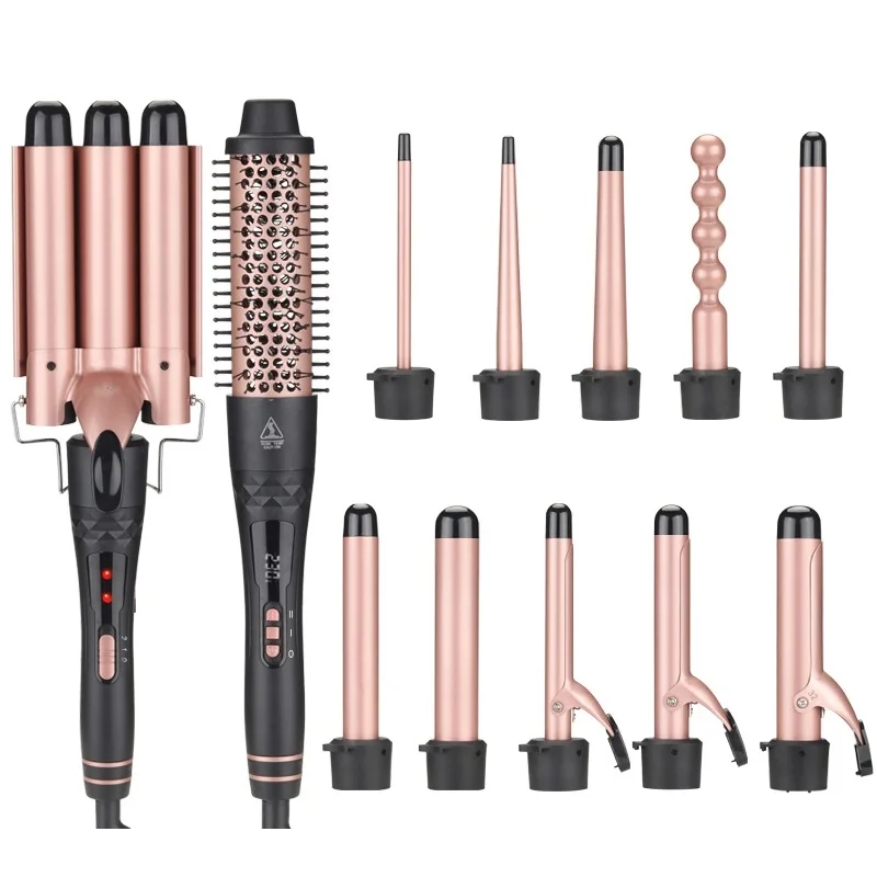 12 In 1 Curling Iron Wand Set Professional Electric Multi Curler Interchangeable Wand with new coming curling brush