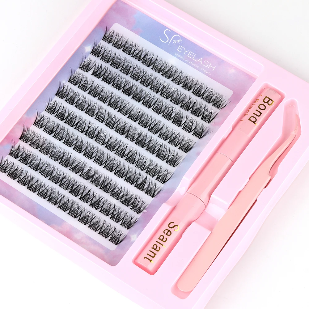 Wholesale Segments Cluster Eyelashes Extension Natural Individual Lashes DIY Segment Lashes Natural Individual 120 Cluster