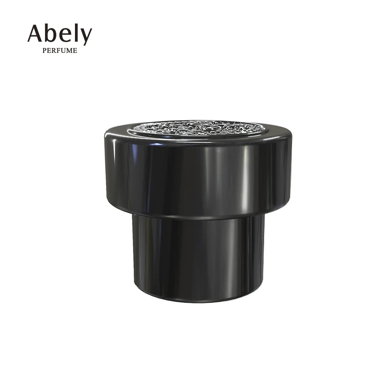Abely Manufacturer Custom Logo Luxury Aluminum Marble Crown Metal Gold Perfume Crimp Bottle Lid Magnetic Zamac Perfume Cap