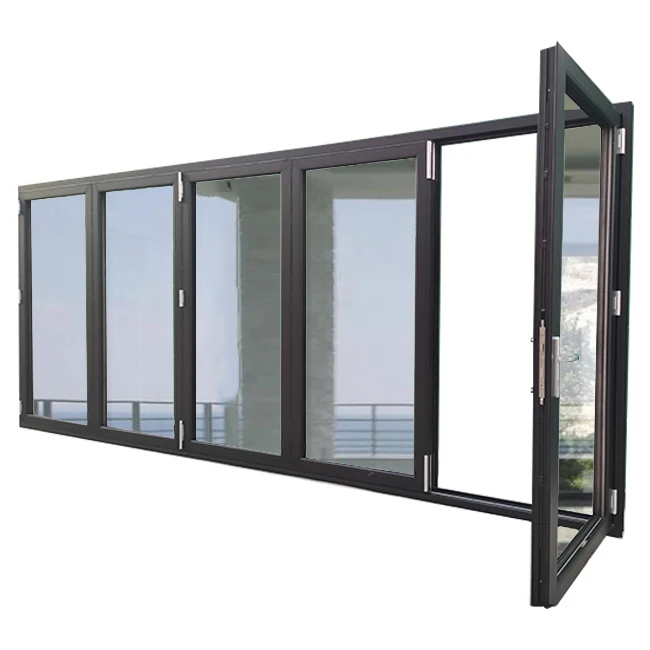exterior accordion doors aluminium  glass bi folding doors with heavy duty system