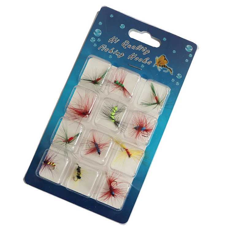 Best-selling Fly Fishing Lure 12pcs/set Insect Style Mosquito trout Flies Lures Hook Dry Fishing