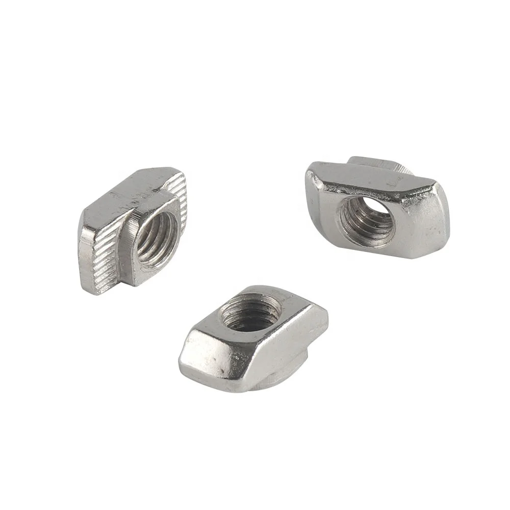 Aluminum Profile Accessories 4040 Series  M4 M5 M6 Drop in T Nut Heavy Zinc Plated Slot 8 T-Nuts