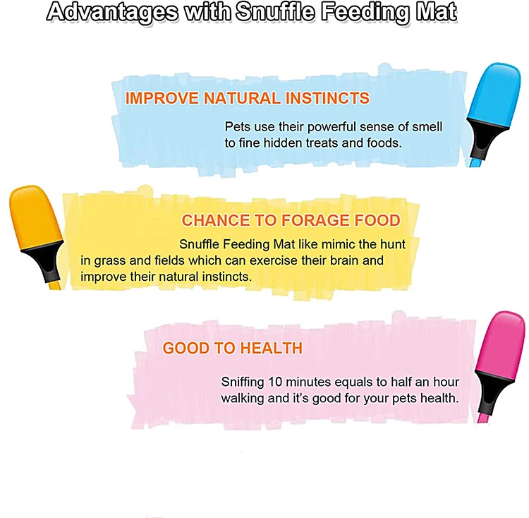 
New Durable Washable Dog Cat Slow Feeding Mat Anti Slip Puzzle Blanket Pet Snuffle Mat for Distracting Smell Training Foraging 