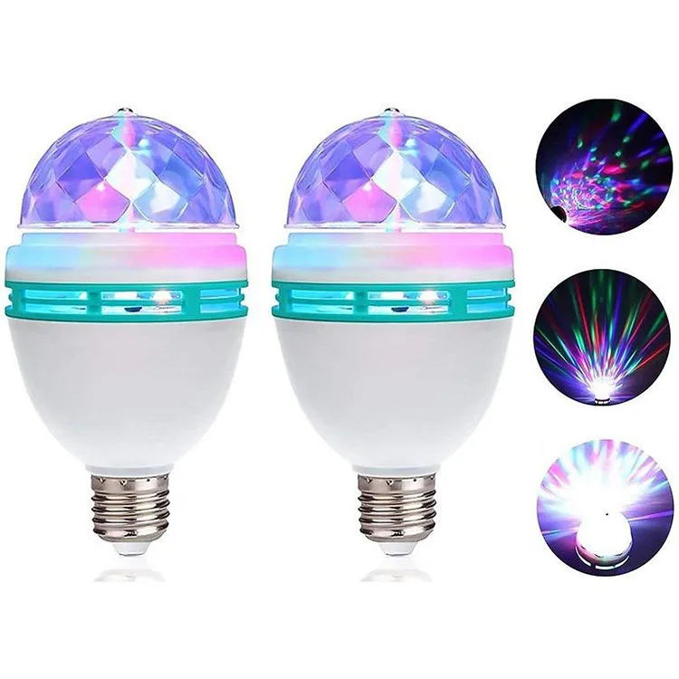 Popular Birthday Party Decorations 3w E27 Rgb Led Coloured Bulb Rgb Disco Light Bulb Led Stage Lights