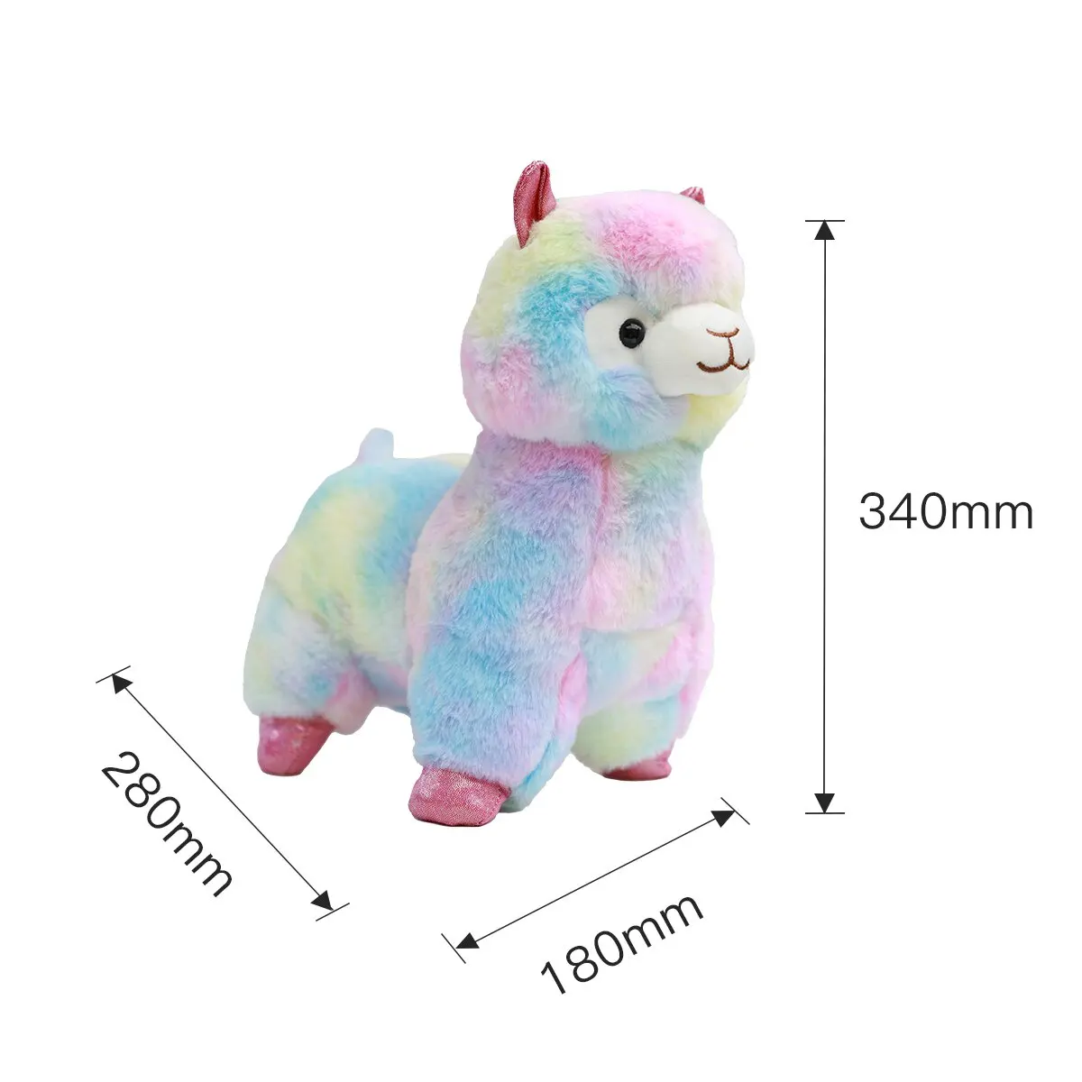 2024  Wholesales custom COLOURED ALPACA  plush stuffed animal custom plush toys customize
