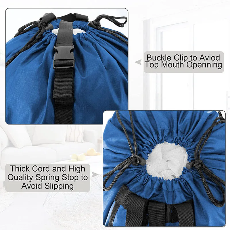 Custom jumbo travel laundry drawstring backpack bag dirty clothes storage organizer hamper bag  for camping dorm room