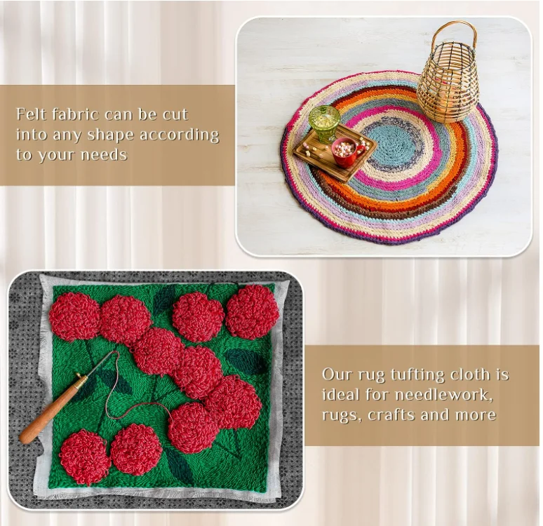 Make-To-Order type Point plastic felt carpet tufting backing cloth composite drop plastic dot anti skid rug pad Carpet fabric