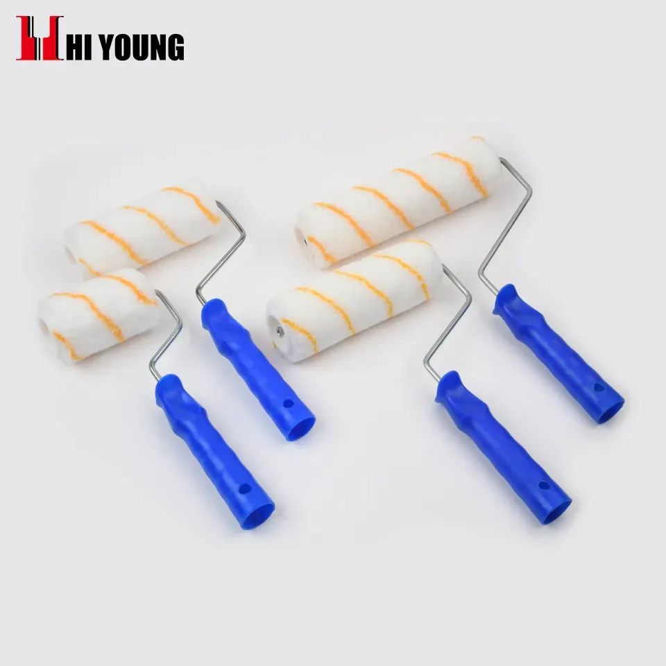 Screw Fixed Paint Roller Brushes Acrylic With Stripes For Water Paint