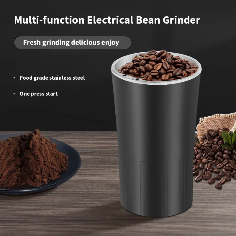 Mini Coffee Grinder Portable Electric Bean Mill and Baby Food Processor Manual Power Source for Household Use