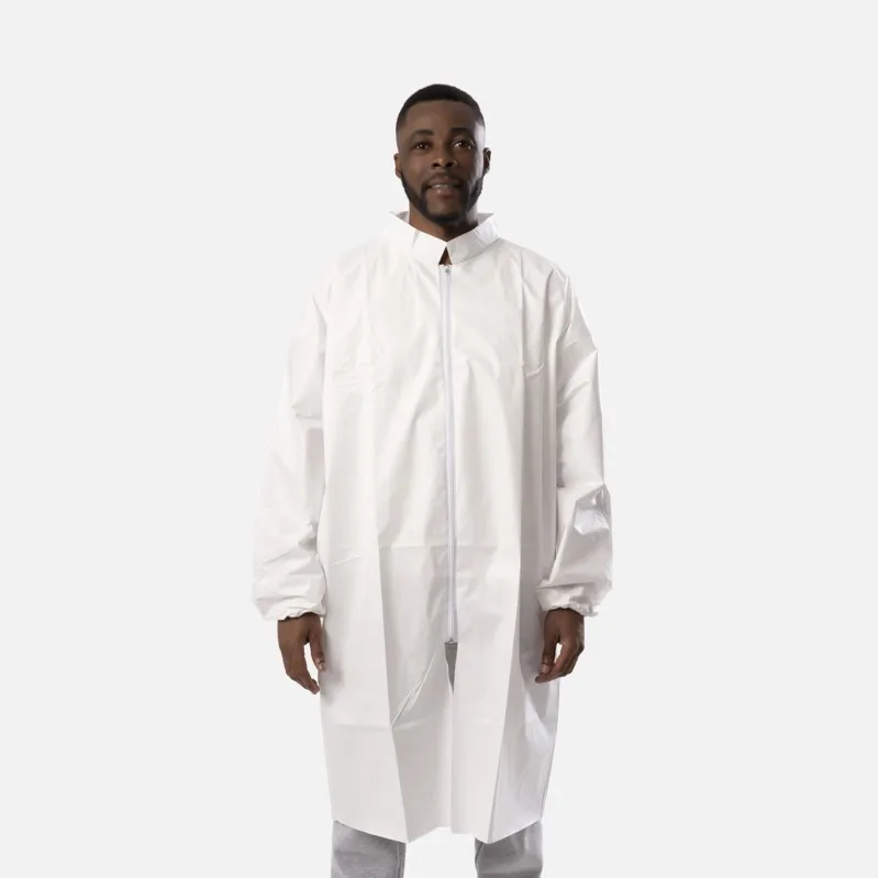 Type PB6B Lab Coat Polypropylene SMS Mciroporous Non Woven Laboratory Coat Customized Disposable Labcoat White Blue Labcoats