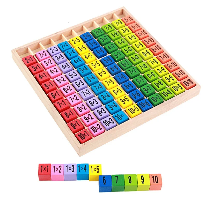 Montessori Educational Teaching Aids Wooden Toys for Children 99 Multiplication Table Math Arithmetic Toys