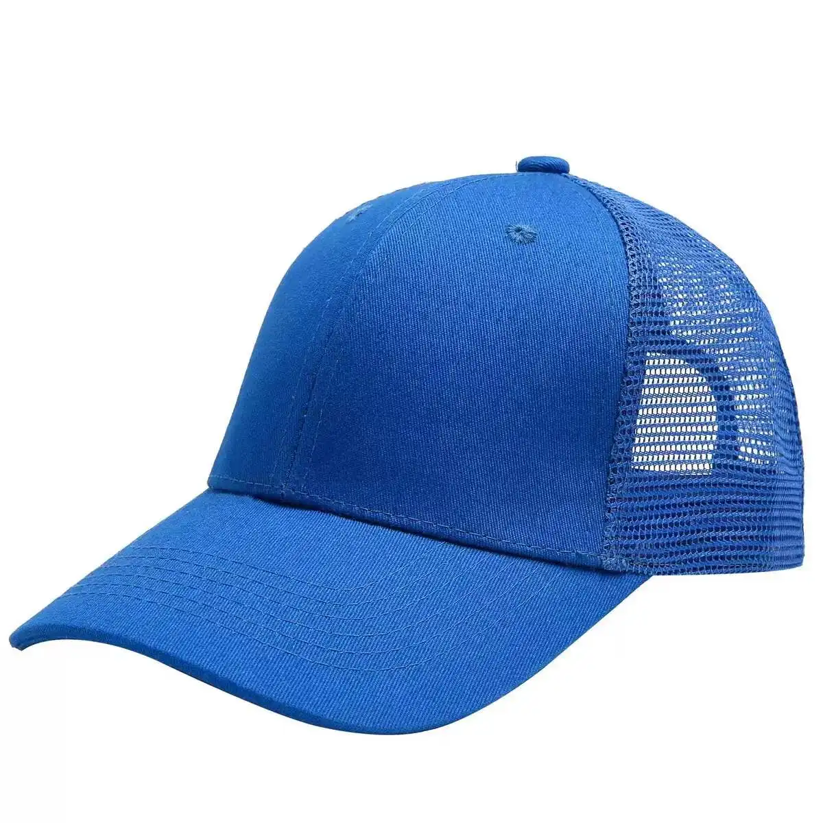 Embroidered custom trucker hat summer 6 panel blank mesh trucker hat caps